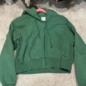 Aritzia TNA cropped boyfriend fit zip hoodie